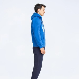 Sweat-shirt à capuche unisexe bleu, coupe classique, en coton French Terry, décontracté, hiver, uni, avec poche avant - Product Image 1