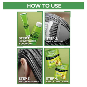 Crème colorante pour cheveux noirs naturels avec formule nourrissante pour une coloration facile à domicile, contribue à une couleur riche et uniforme. - Product Image 5