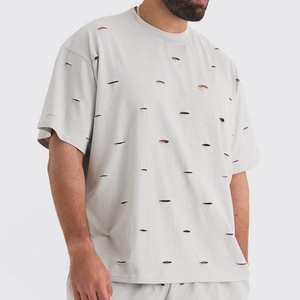 T-shirts Oversize en Coton 100% Coton 260 GSM Grande Taille Manches Courtes Homme T-shirt Oversize Délavé Lourd T-shirts Vierge - Product Image 6