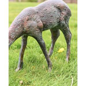 ประติมากรรมกวางเรนเดียร์สีบรอนซ์สำหรับตกแต่งคริสต์มาส อุปกรณ์ตกแต่งสวน มีจำนวนสั่งซื้อขั้นต่ำน้อย - Product Image 1