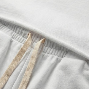 Women's <b>2</b> <b>Piece</b> Knitted Cotton Shorts <b>Set</b> Asymmetrical Neck Short Sleeve Loose Fit Solid <b>White</b> Casual Spring Summer Wear - Product Image 5
