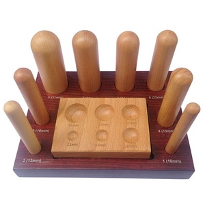 JIPSY Hard Wooden Dapping Doming Block Cube & Punches Set Of 8 <b>Sizes</b> Metal Forming Shaping Jewelry Making Tools And Supplies - Product Image 2
