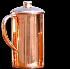 Ensemble de carafes en cuivre pour la restauration haut de gamme, service d'eau décoratif, ensemble métallique avec verres, durable, réutilisable, pour le service à table. - Product Image 1