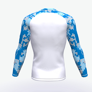MRI Made Custom Compression Rash Guard Blue Green Gradient Quick Dry Polyester <b>Athletic</b> Shirt Full Sleeve Sport Top Quality OEM - Product Image 4