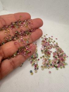 Turmalinas Multicolores Naturales de la Mejor Calidad, 3-3.5mm, Facetadas, Corte Brillante Redondo para Pulseras, Patrones Ovalados en Oferta - Product Image 4