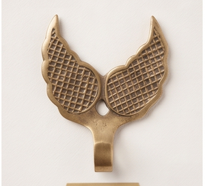 Handcrafted Wings Design Brass <b>Curtain</b> Wall <b>Hooks</b> Modern Design Perfect For Home Decoration And Elegant Storage Solutions - Product Image 1