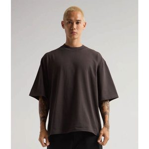 T-shirt formel pour homme, surdimensionné, à motifs, 300 GSM, manches courtes, col rond, jersey tricoté, écologique, séchage rapide, respirant - Product Image 3