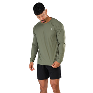 Camisa Táctica de Manga Larga Color Oliva para Hombre, Cómoda, de Algodón Premium, Informal, Elegante, para Gimnasio, Ropa Deportiva Moderna, Fitness, al por Mayor - Product Image 4