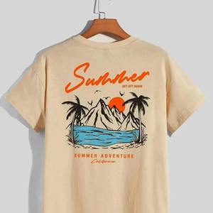 T-shirt pour homme en coton ample, style décontracté et mode, collection Summer Set Off Again Adventure California, vêtements de sport, hauts d'été surdimensionnés - Product Image 1