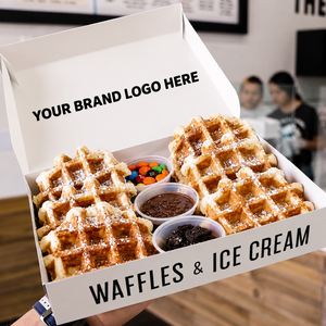 Custom Printing Eco-Friendly Biodegradable Disposable UV Coating Customized Shapes Takeaway <b>Paper</b> <b>Boxes</b> for Cookie Sushi Waffle - Product Image 3