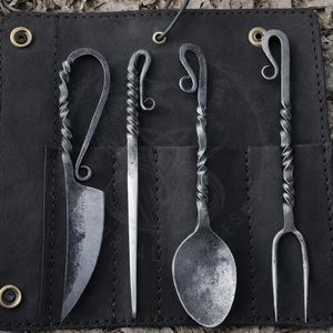 Viking Cutlery Sets Premium New Design Carbon Steel Material Hand Forged Cutlery Sets 2026 Wholesale Medieval Spoon Set - Product Image 5