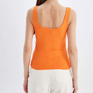 Dernier design, prix de gros, débardeur court décontracté pour femme, tricoté, en coton/fibre de bambou, respirant, séchage rapide - Product Image 6