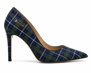 Chaussures à talons hauts en tartan pour femmes, escarpins à talon aiguille à carreaux écossais pour mariage et fête, logo personnalisé, vente en gros - Product Image 1