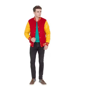 Chaqueta Varsity de Invierno con Mangas en Contraste y Dobladillo Acanalado, Hecha de Poliéster/Algodón Suave, Diseñada para Estudiantes, con Parche Personalizado en la Parte Delantera, Elegante - Product Image 6