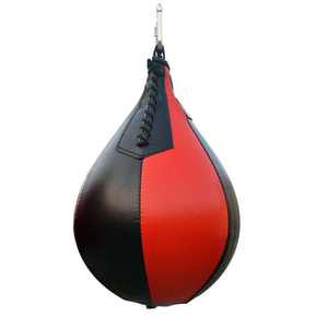 Pelota de Reflejos de Cuero Genuino para Entrenamiento de Boxeo y MMA, Negra/Roja, de Speed Ball - Product Image 2