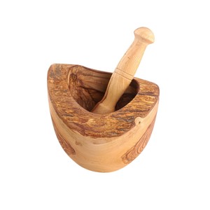 Handmade Wood Mortar and Pestle Set for Grinding Fresh <b>Herbs</b> Spices and Guacamole Modern Style Eco-Friendly Wooden Spice <b>Grinder</b> - Product Image 5