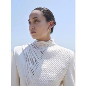 Nuevos Trajes de Mujer, Blazers Ecológicos DEBS con Flecos, Tela Tejida de Rayón y Spandex, 73% Poliéster, 17% Rayón, 10% Spandex - Product Image 5