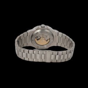 Reloj de Pulsera Personalizado para Hombre con Esfera Azul Cielo, Diamantes Moissanite, Acero Inoxidable, Movimiento de Cuarzo, Bisel Cuadrado y Cristal - Product Image 4