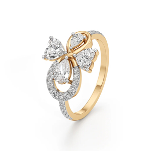 แหวนหมั้นเพชรทองคำ 18K สำหรับผู้หญิง ทรงหัวใจ สไตล์โรแมนติก - Product Image 2