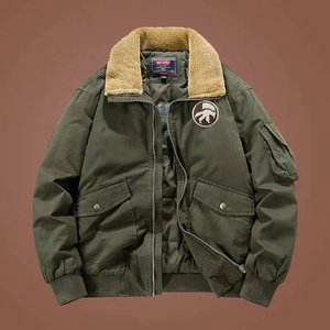 2024 Offre Spéciale personnalisé hommes Bomber veste mince col montant hiver haute rue Style multi-poches brodé Logo enduit à capuche - Product Image 2