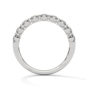 Elegante Anillo de Eternidad de Plata de Ley con Diamantes Creados en Laboratorio con Corte Esmeralda para Bodas y Aniversarios - Product Image 3