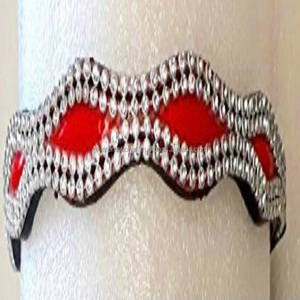 Bande de sourcils de cheval en cuir véritable transparent, DOUBLE ondulée, de luxe, haute qualité, 2 rangées, - Product Image 3