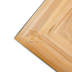Table à manger carrée légère et durable avec structure en teck pour la décoration de la maison - Product Image 5