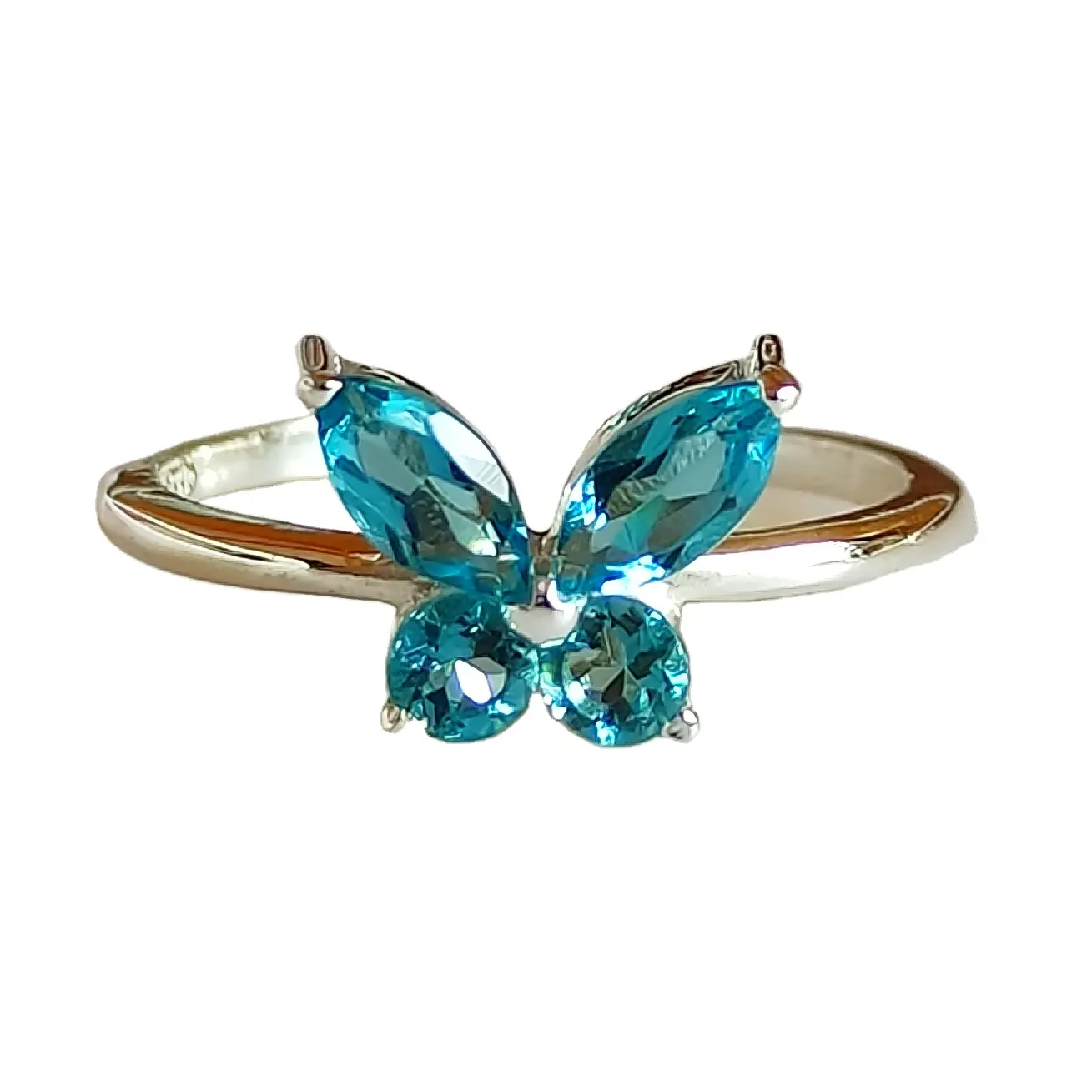 Desain terbaru London cincin murni perak Topaz biru 925 untuk wanita cincin perhiasan halus batu Topaz kubik biru Zirconia anak perempuan