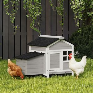 Gallinero de Madera para Exteriores con Nido y Bandeja Metálica Extraíble de 36 x 25 x 27 Pulgadas para 1-2 Gallinas, Conejos o Patos - Product Image 2