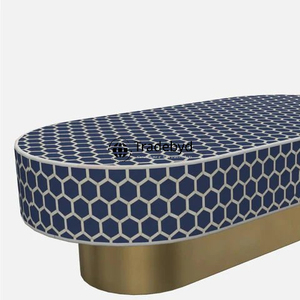 Elegante Mesa de Centro Moderna Ajustable con Incrustaciones de Hueso y Detalles Artesanales para Salas de Estar, Dormitorios y Suites de Hotel por Tradebyd - Product Image 3