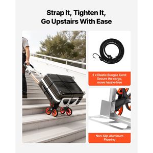 Carrello Pieghevole in Lega di Alluminio con Manico Telescopico, Capacità di Carico 150 Kg, 6 Ruote da 2 Pollici, Rampe di Carico e Piattaforme - Product Image 5