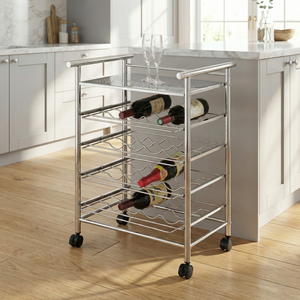 Porte-bouteilles en métal à 5 niveaux de qualité OEM, meuble de rangement pour la cuisine, fabriqué à Taïwan, qualité supérieure, meubles de rangement pour la maison pour eBay - Product Image 4