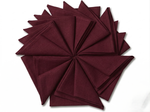 Elegant Burgundy High Grade 100% <b>Linen</b> Floral Embroidery Customizable <b>Napkin</b> Square 80x120cm Handmade Table Decoration TheFabira - Product Image 4