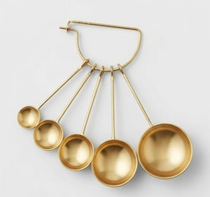 Elegantes Cucharas Medidoras de Metal Chapadas en Oro con Elegantes Mangos Metálicos, Herramientas de Medición de Cocina con un Diseño Maravilloso - Product Image 1