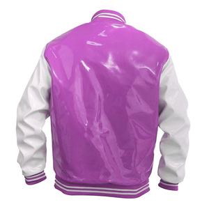 Veste universitaire unisexe en polyester style rétro, veste bomber vintage, col montant, personnalisable, veste de baseball - Product Image 2