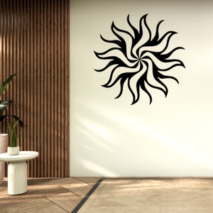 Sculpture murale en métal moderne abstraite en forme de soleil en spirale, silhouette de soleil tribal découpée au laser, pour la maison, le jardin, le salon - Product Image 3