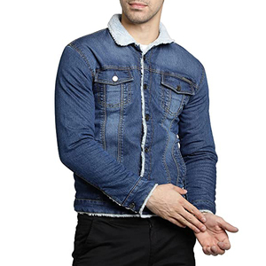 Wholesale Custom Chenille Patches Denim Jacket for <b>Men</b> with Fur Collar Quick Dry Breathable Winter Season OEM Serviced - Product Image 5