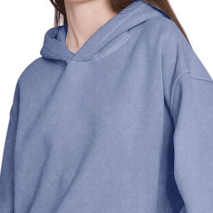 Sudadera con Capucha de Invierno de Color Sólido, de Secado Rápido, Estilo Casual Urbano, con Hombros Caídos, Transpirable, Ecológica, de Forro Polar Tejido, con Lavado Ácido - Product Image 5