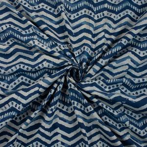 Premium Quality Indian Cotton Handmade Zig Zag Block Printed <b>Fabric</b> Nonwoven for Home Textile Clothing Wholesale Running <b>Fabric</b> - Product Image 2
