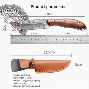 Cuchillo Bowie de Caza con Hoja Serrada de Acero Inoxidable de Alta Calidad, Mango Personalizado, Portátil para Campismo al Aire Libre - Product Image 4