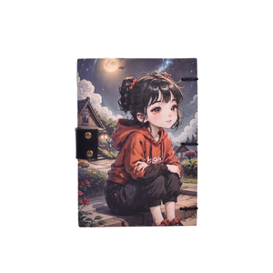 A5 Stylish Cartoon Girl Journal 200 Pages | Strong Cardboard Cover Notebook with Metal Clasp <b>Lock</b> <b>Diary</b> for School Office Use - Product Image 1