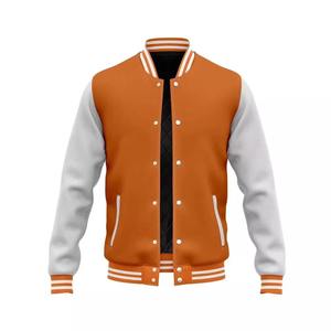 Chaqueta Varsity con Parches de Chenilla de Diseño Personalizado ODM OEM de Alta Calidad, Mangas de Cuero, Estilo Béisbol, Chaqueta Letterman - Product Image 3