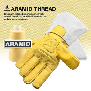 <b>Long</b> Cuff Goat Grain & Cowhide Split Leather TIG MIG <b>Gloves</b> Electrician Safety Working <b>Gloves</b> General Purpose Application - Product Image 1