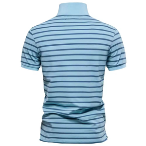 Camisas Casuales de Manga Corta para Hombre, Talla Grande, Tejido Sólido, Transpirable, con Logotipo Bordado, Camiseta Polo de Algodón, Transpirable y Ecológica - Product Image 3