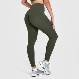 High Waist Seamless Leggings Active Wear Solid Color Stretch Breathable Compression Push Up <b>Tummy</b> <b>Control</b> Sporty Women's Legging - Product Image 4