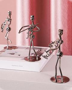 Juego de figuras de músicos de hierro únicas, escultura de banda de metal, decoración de mesa, ideal para el hogar, la oficina, clases de música y exhibición en la habitación de los niños - Product Image 2