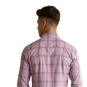 Camisa de Franela a Cuadros Rosa Polvoriento para Hombre, Manga Larga, con Botones, Estilo Casual, Tela Suave Cepillada, Moda Urbana - Product Image 4