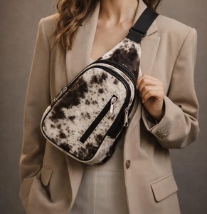 Bolso Bandolera de Cuero con Pelo de Vaca, Bolso Cruzado de Piel para Mujer, Bolso de Hombro de Diseño Elegante para Viaje LHSB-0007 - Product Image 2