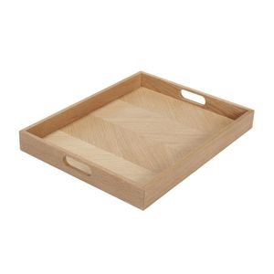 Bandeja de Servir de Madera Natural, Bandeja Rectangular Resistente para Alimentos, para Restaurantes y Hoteles, Apilable, con Agarre Fácil - Product Image 2