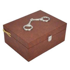 Home Accessories Decorative Leather Box Pure Leather Storage Jewelry Display Luxury Gift Boxes & <b>Bins</b> Silver Horse Bit Style - Product Image 2